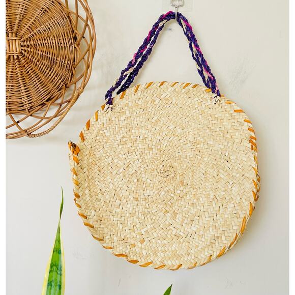 Vintage Straw Hand Made Embroidered Bag - Picture 4 of 6